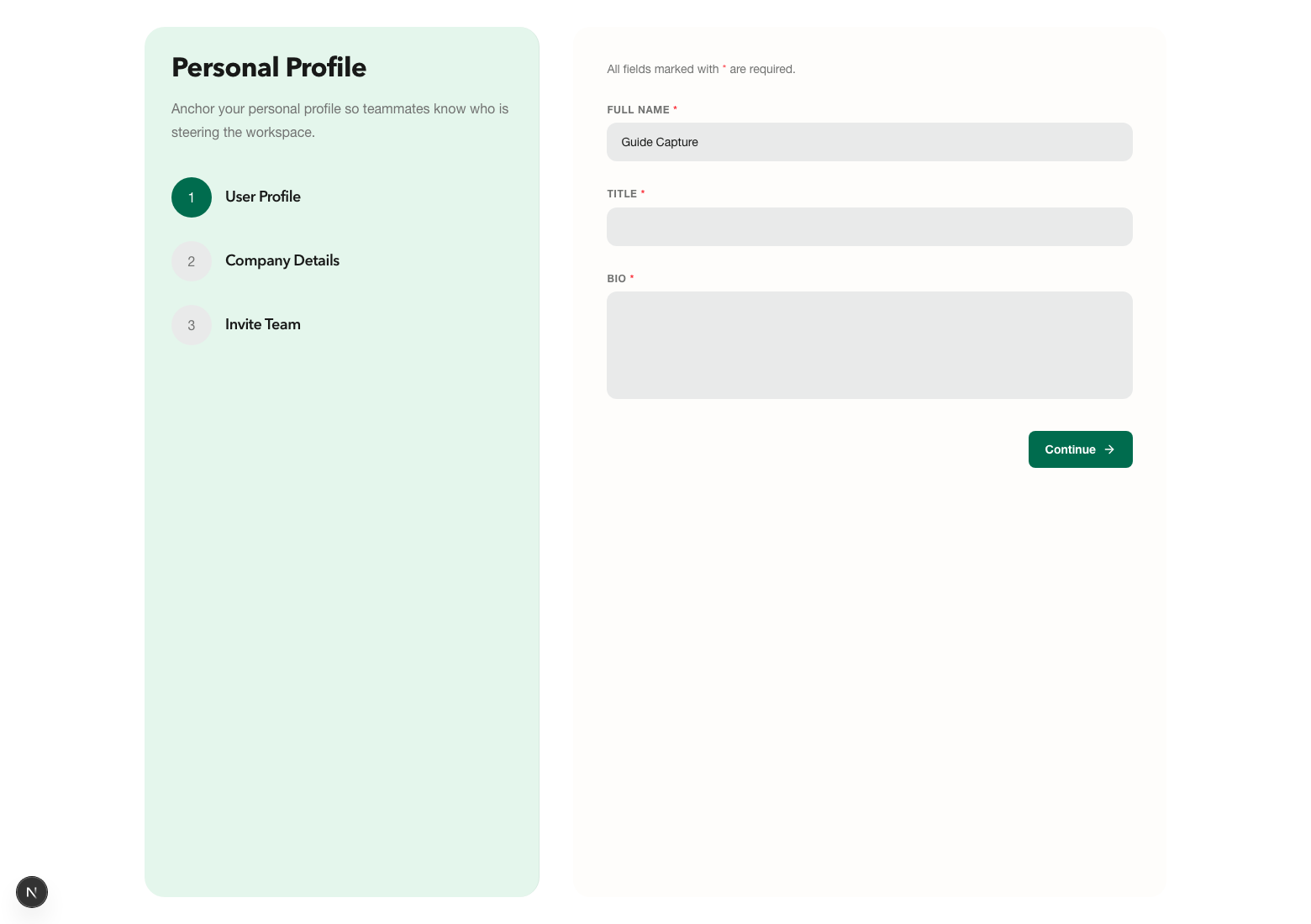 Barters onboarding flow
