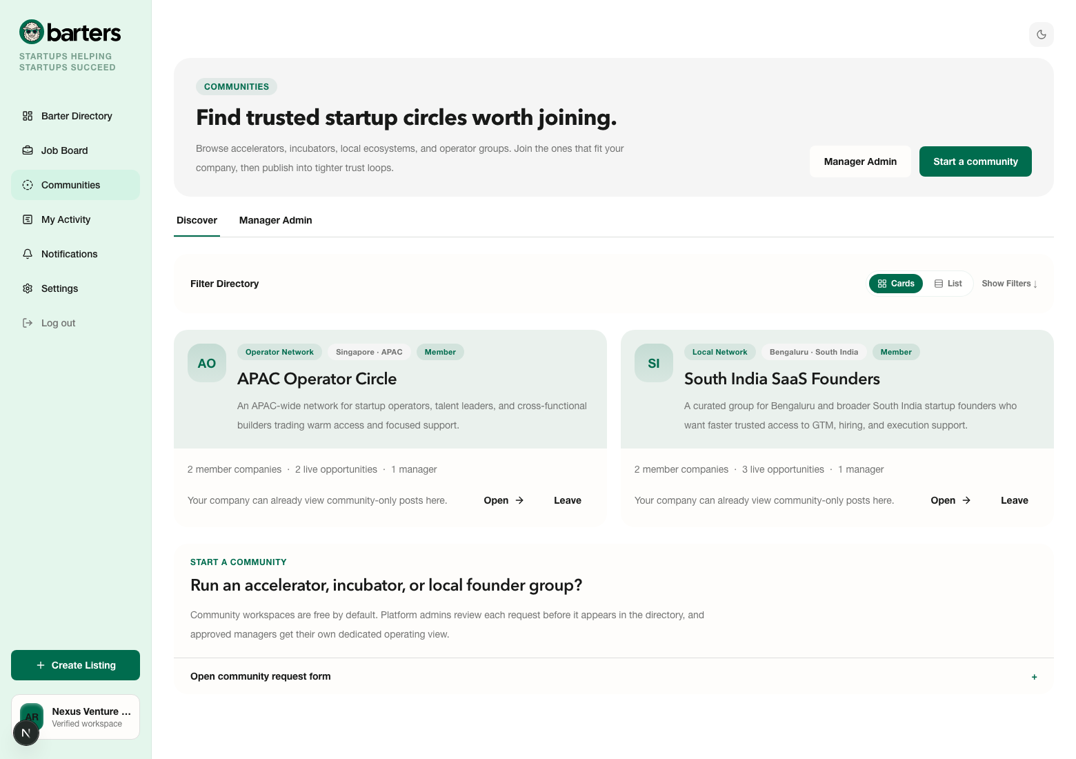 Communities directory
